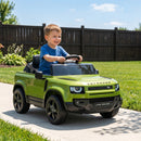 Licensed Green Land Rover 12V Ride-On Car with Suspension and Remote Control