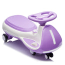 12V Purple Electric Wiggle Car for Kids with Bluetooth Music and 5MPH Speed