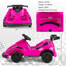Pink 4-Wheel RC Go Kart for Kids with Music and Bumper - 6V Battery Powered