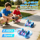 Zalneo 4WD Blue Remote Control Stunt Car with 360° Flip, 6.4 x 2.9 inches