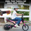 Kids Electric Off-Road Motorcycle, 24V 250W Power, 9.9 MPH, 12-Inch Tires, Rear Suspension