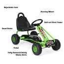 Green 4-Wheel Kids Pedal Go Kart with Adjustable Seat and Handbrake