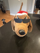 Dancing Dachshund Plush Toy with Santa Hat and Sunglasses
