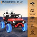 Crimson 2-Seater 24V Ride-On Vehicle for Older Kids - 4.97MPH - Red