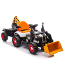 24V Electric Ride-On Tractor Toy for Kids with 4-in-1 Construction Tools