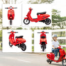 24V Electric Motorcycle for Kids with 3 Speeds, Rear Suspension, and LED Lights in Red