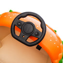 12V Children’s Hamburger Ride-On Car with Remote Control, 360° Spins, Bluetooth, and LED Lights