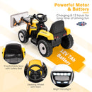 Electric Yellow Ride-On Excavator Digger with Remote Control and Digging Bucket for Kids