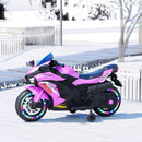 12V Kids Electric Motorcycle Ride-On Toy with Lights & Bluetooth in Pink