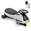 Rechargeable 12V Wiggle Car for Kids with Pedal and Display in Black and White