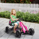 Pink 12V Electric Go Kart for Kids with Variable Speed Control