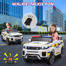 Children's Police Car Ride-On with Remote Control, 12V Electric Vehicle Featuring LED Lights and Music