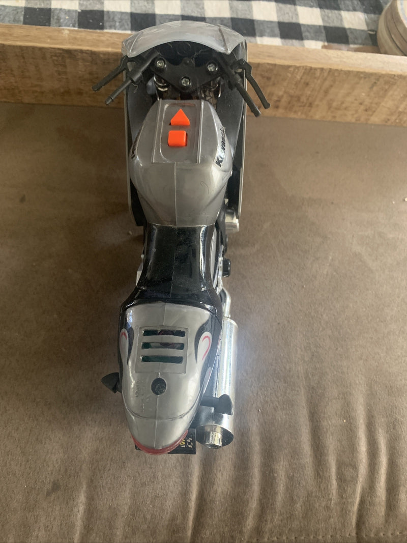 Silver and Black Kawasaki Ninja ZX-R10 Toy Motorcycle with Working Sound
