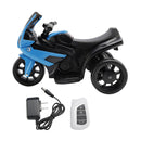 Blue 3-Wheel 6V Electric Motorcycle Toy for Kids with Remote Control and LED Lights🏍️