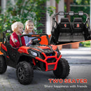 24V Dual Motor Red Ride-On Car for Kids with Remote Control and Spring Suspension