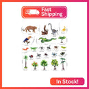 kukifun 26-Piece Realistic Rainforest Animal Figurines Playset for Kids