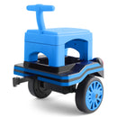 Blue 12V Electric 2-Seater Train with Carriage, Music, Lights, and Dual Speed