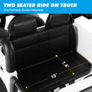 White 12V Kids Ride-On Truck with 3 Speeds, Remote Control, MP3, LED Lights, USB, and Cover