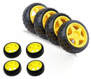 8 Piece TT Motor Wheel Replacement Set for Smart Car Robot 1:48 Model