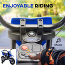 12V Blue Children's Motorcycle with Twist Grip Throttle and Rear Suspension