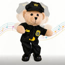 Singing and Dancing Police Bear Plush Toy, Plays Bad Boys Tune, 14" Soft Toy