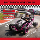 Electric Drift Go Kart for Kids 24V, 5-7.5 MPH, Music & 5-Point Safety Belt