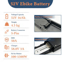 52V 16Ah Electric Bike Battery with 50A BMS