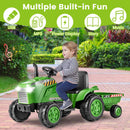 Tractor Eléctrico de 12V con Remolque y Control Remoto para Niños de 3 a 6 Años