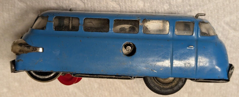 Working Schuco Varianto 3044 Blue Tin Bus Toy with Key West Germany