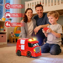 Interactive Red Fire Truck Toy with Lights for Toddlers 1-4 Years Old