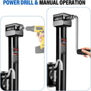 2000 Lbs Dual Wheel Trailer Jack, Compatible with 20-24V Cordless Drills, 12" Lift