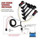 CENZHIWEN 12V Truck Train Air Horn featuring Dual Compressors and Quad Metal Trumpets