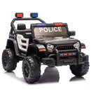 12V Electric Police Ride-On Car for Kids with Parental Remote, Bluetooth, and USB Music