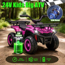 24V 80W Children’s Off-Road ATV with Non-Slip Tires, LED Illumination, Bluetooth Connectivity, and Storage Compartment