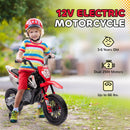 12V Red Children's Motorcycle with Twist Grip Throttle and Rear Suspension