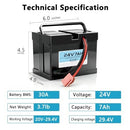 High-Power 24V 7Ah Rechargeable Battery for Children's Electric Ride-On Vehicles