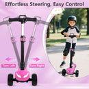 Kids Electric Scooter with Adjustable Heights and Safe 5MPH Speed for Ages 3-12