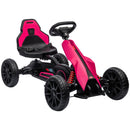Aosom Pink Pedal Go Kart for Kids with Adjustable Seat and Handbrake, Ages 3-8