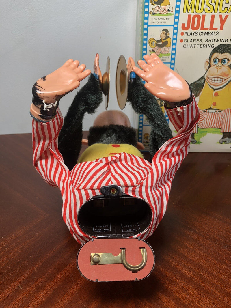 Working 1970s Musical Clapping Cymbal Monkey Toy with Original Box