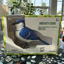 Motion-Activated Blue Jay Bird Toy with Sound and Movement
