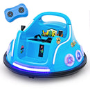 Navy 12V Remote Control Bumper Car for Kids with LED Lights and Music