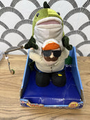 Gemmy 2007 Animated Fishing Plush Tabletop Decor with "Woo Hoo" Sound