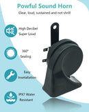 NEOGET 12V Dual-Tone Waterproof Car Horn Kit