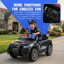 12V Electric Police Car for Kids with Dual Speed, LED Lights, Remote Control, Music, and Horn