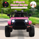 12V Pink Battery-Powered Ride-On Truck for Kids, 39" x 26" x 26"