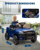 12V Electric Police Car Ride-On with Remote Control, LED Lights, and Music