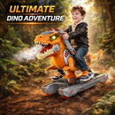 Orange Dinosaur Battery-Powered Ride-On Car for Toddlers