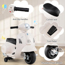 Costzon Vespa-Inspired Ride-on Scooter for Toddlers with Training Wheels, White