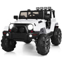 Remote Control White Kids Ride-On Truck with MP3 Music and LED Lights