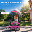Licensed Mercedes-Benz 4-in-1 Toddler Push Car with Handle in Pink